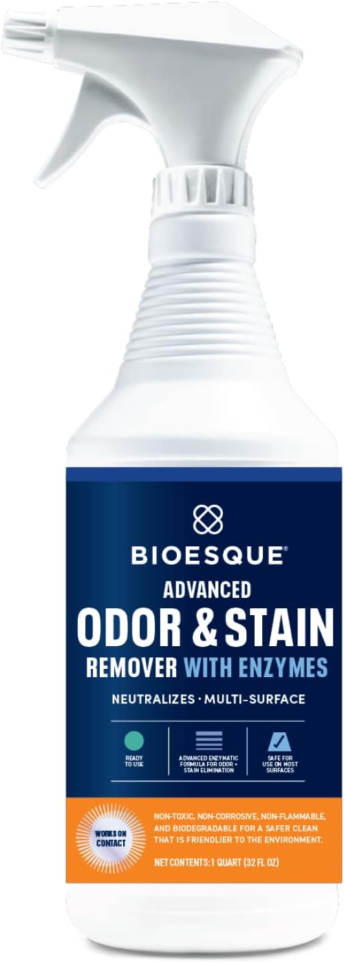 Bioesque Advanced Odor & Stain Remover with Enzymes, 32 Fl Oz (Pack of 12)