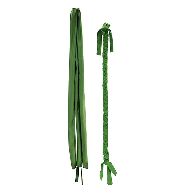 Dnoifne Horse Ponytail, 3 Tube Braided Tail Bag, Green, 1 Count