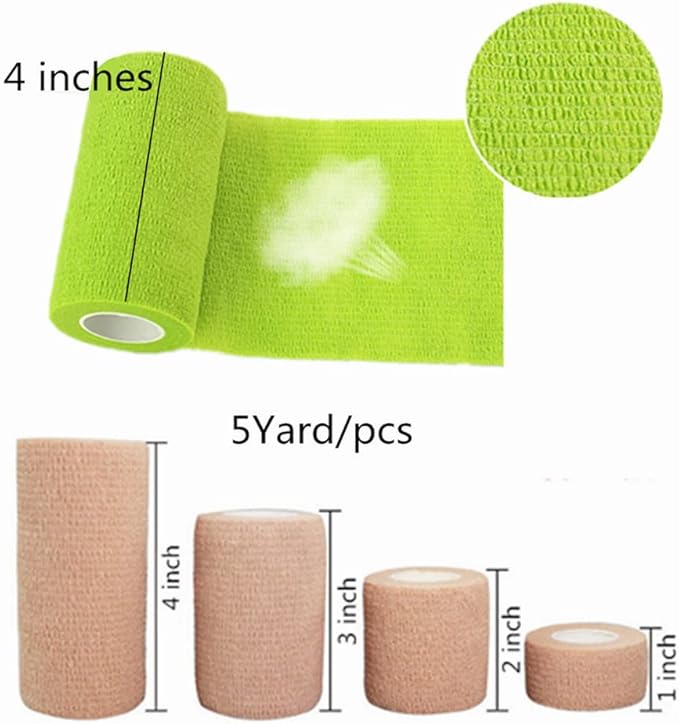 6 Pack 4" x 5 Yards Self Adhesive Bandage Wrap Breathable Cohesive Vet Wrap for Pets, Elastic Self-Adherent Tape for Sports, Wrist, Ankle (Mixed Colors)