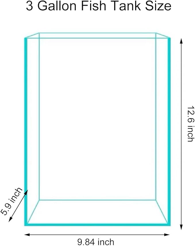 3 Gallon Glass Fish Tank, Easy to Maintain Small Aquarium for Betta/Snails/Shrimp and Aquatic Planting.