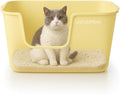 Extra Large Cat Litter Box with High Sides - Splash-Proof Design for Big Cats & Multi-Cat Homes, 24.6in x 16.7in x 12.8in (Yellow)