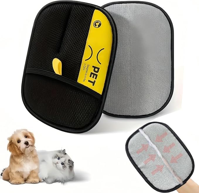 2PCS Pet Hair Remover Gloves, Pet Hair Removal Tool, Reusable Removal Tool for Couch, Furniture, Carpet, Car Seat, Cat Grooming Tools