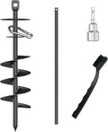 Dog Tie Out Stake, Heavy Duty Dog Tie Out Stake for Large Dogs up to 210 lbs, Ground Anchor for a Dog Cable, Leash, Lead Tether, Dog Accessories Trampoline Stakes 1-Pack (Black)