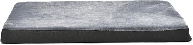 Amazon Basics Dog Bed with Cooling Gel Memory Foam, Pressure-Relief Support for Dogs up to 50lbs, Non-Slip Bottom, Machine Washable Cover, Large Sized (35" x 22"), Grey
