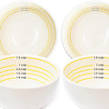 Uba Portion Control Bowl (Porcelain) for Measuring, Bariatric Diet, Diabetes (4 Pack)
