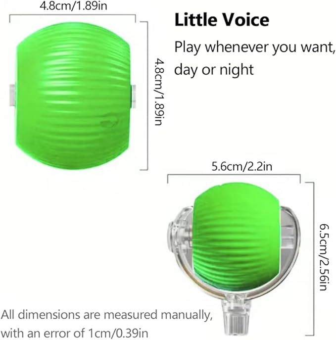 Interactive Cat Toys Ball for Indoor Cats, Self Moving Cat Toys Electric Rolling Balls, Realistic Mouse & Chase for Hunting and Exercise (Green)