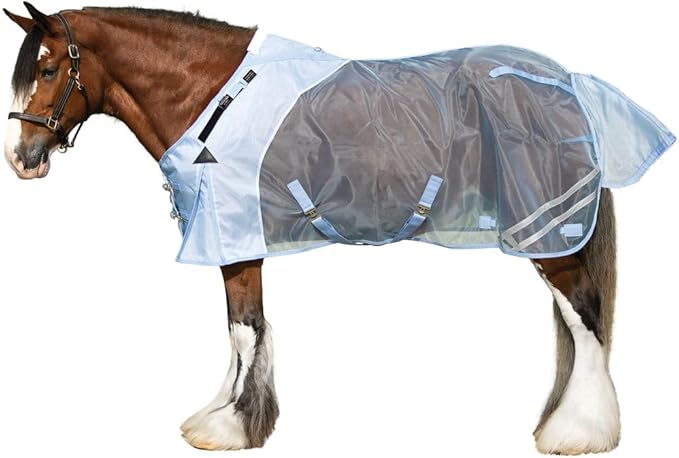 Schneiders Mosquito Mesh II Adjusta-Fit Horse Fly Sheets | Insect & UV Protection for Horses | Durable 350D Mesh | Reflective Safety Stripes