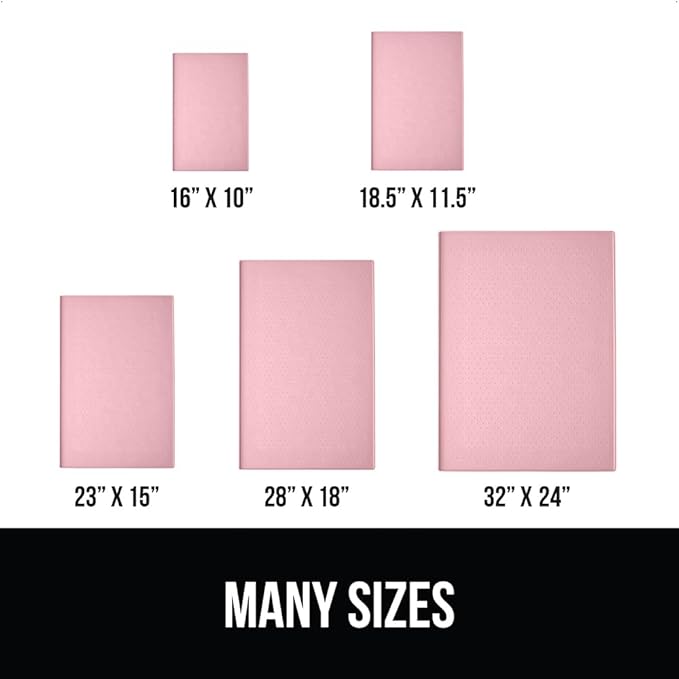 GORILLA GRIP 100% Waterproof Raised Edge BPA Free Silicone Pet Feeding Mat, Dog Cat Food Mats Contain Spills Protects Floors, Placemats for Cats and Dogs Water Bowl, Pets Accessories 16x10, Pink