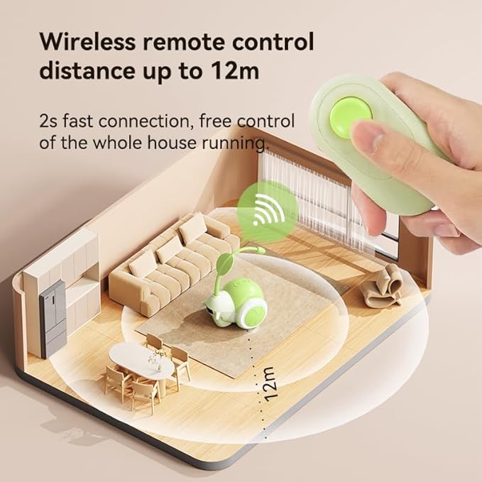 Cat Toys for Bored Indoor Adult Cats,Remote Control Cat Toy with 4 Directions,LED Lights Interactive Remote Control Dog Toy (Green)