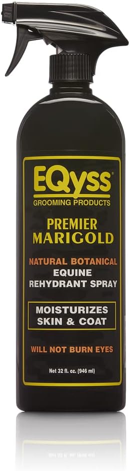 EQyss Premier Marigold Equine Coat Conditioning Spray - Moisturize Horse's Skin & Coat, Add Shine, Detangle, Repel Dirt & Dust, Silicone-Free (32 oz)