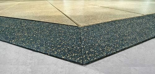 American Extreme Rubber Gym Mats - 1 Inc Thick Colorful Mats - Sound & Shock Absorbing - Blue/Grey/White 4-Mat Pack (Covers 16 Sq Ft)