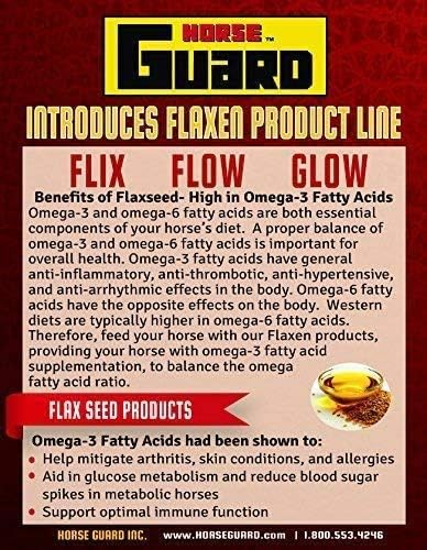 Flaxen Flow 3 L, 100% Flax Seed Oil for Horses, Rich in Omega-3 and Omega-6 Fatty Acids