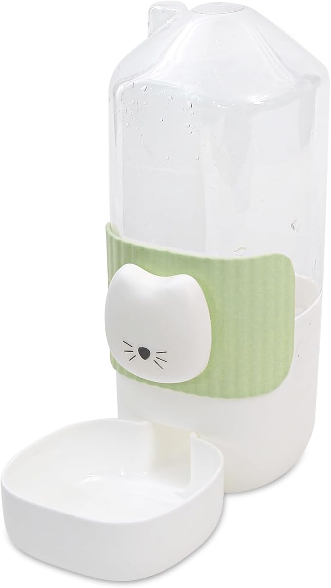 Rabbit Water Bottle, 800ml/28oz Hanging Automatic Water Dispenser for Cage, Ferret Bunny Guinea Pig Water Bowl,Suitable for Small Animal (Green, 800 ml/28 oz)