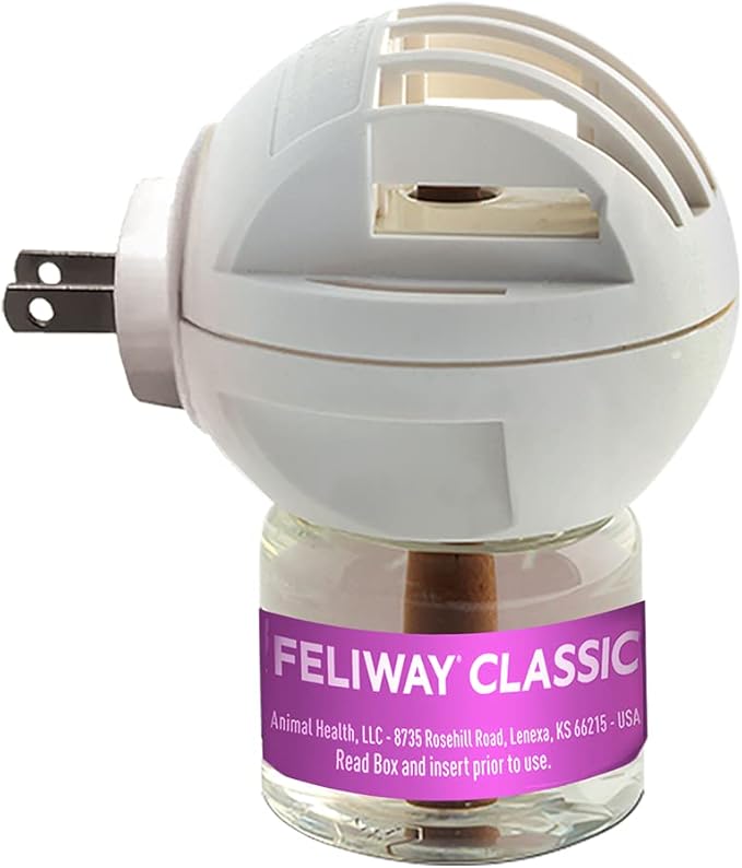 FELIWAY Classic 30 Day Cat Calming Plug In Pheromone Diffuser Starter Kit, 48ml - Helps Reduce Common Signs of Stress in Cats & Kittens, Enhanced Calming
