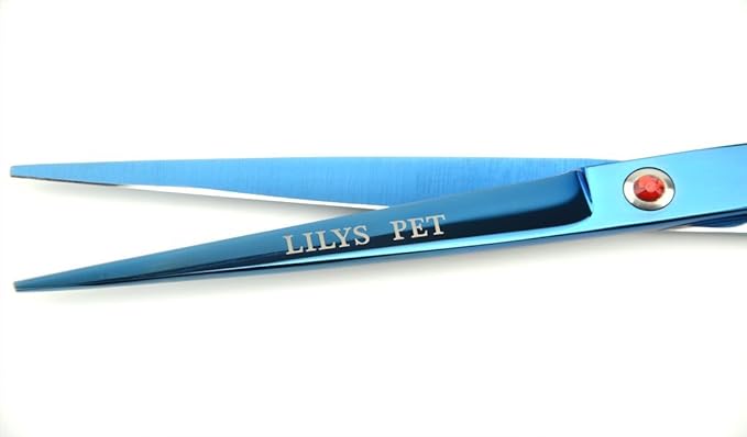 LILYS PET Professional PET Grooming scissors Kit,Coated Titanium,Sharp and Strong Stainless Steel Blade for Dogs Cats Hair Cutting,3 Pieces of Scissors with a Comb and a Case (7.0 inches, Blue)