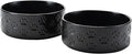 SPUNKYJUNKY Ceramic Dog Bowls 2 Pack, 8.3'' Dog Food Water Double Feeding Bowls Non-Slip for Medium to Large Sized Breed Microwave Dishwasher Safe - 60 OZ, 2pcs, Paw Black