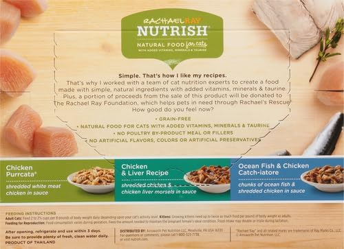 Rachael Ray Nutrish Premium Wet Cat Food, Chicken Lovers Variety Pack, Grain Free, 2.8 Oz. Tub, Pack Of 12