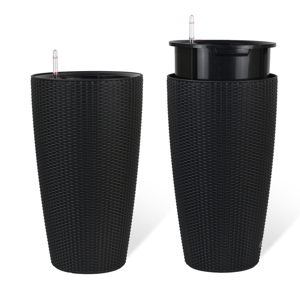Tall Planters Set With Water Level Monitor And Auto Watering
