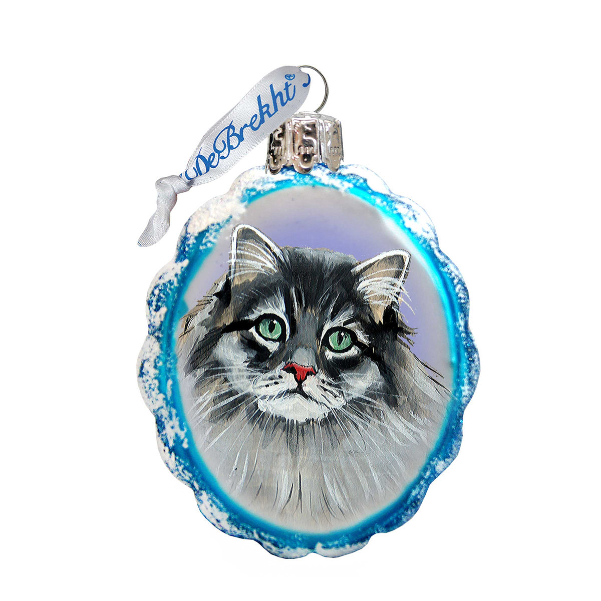 Siberian Forest Cat Mercury Glass Ornament by G. DeBrekht - Pets Dog and Cats Décor - 774015