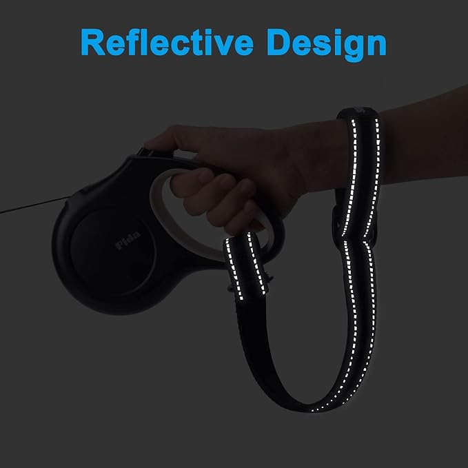 PetBonus 2 Packs Short Dog Leash, Safety Wrist Strap for Retractable Dog Leash, Reflective Design and Adjustable Soft Padded Handle, Extra Layer Security for Pet Stroller (Black, Black)