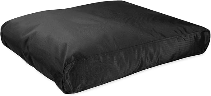K9 Ballistics Tough Rectangle Pillow Medium Dog Bed - Removable Cover, Washable, Durable & Water Resistant Dog Bed Made for Small Dogs 24"x18" Obsidian Black
