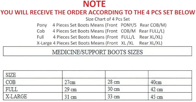 Horse Medicine Brushing Boots Leg Wraps Protection Gear Set of 2 and Set of 4 in 14 Colors