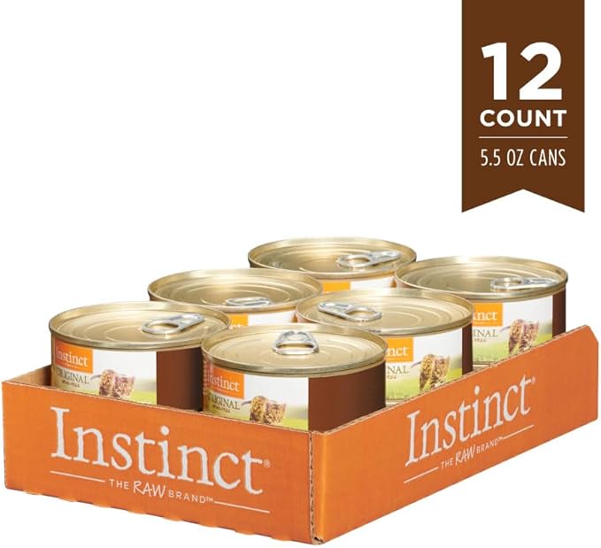 Instinct Original Pate Wet Cat Food, Grain Free Recipe - Real Venison, 5.5 oz. Cans (Pack of 12)