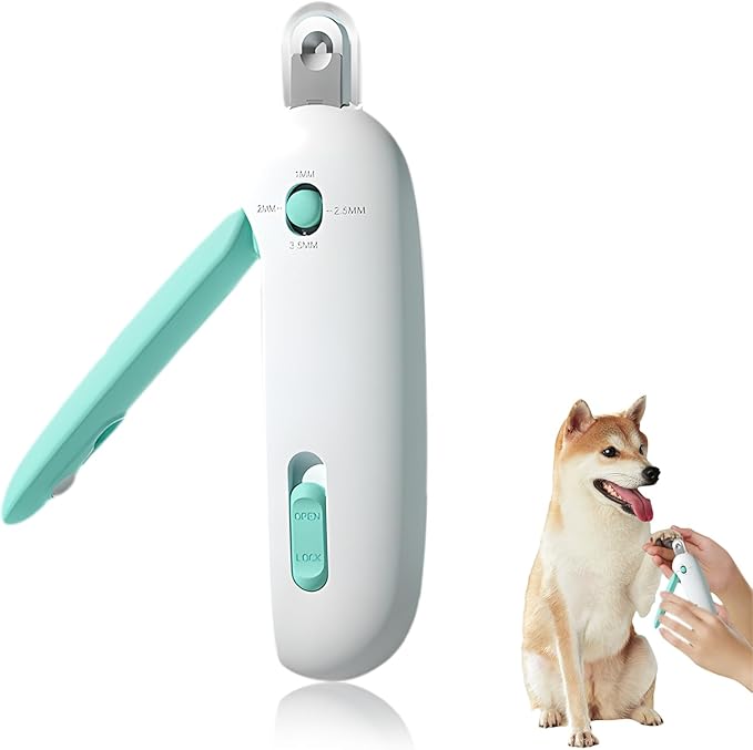 Dog Nail Clipper Cat Nail Trimmer, Adjustable Aperture, Safety-First Design, Inbuilt Nail File for Pets Claw Care Pet Grooming