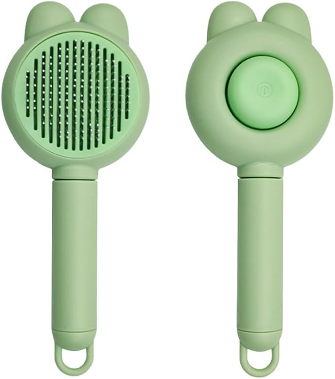 Cat Brush for Short or Long Haired Cats Dogs Rabbits, Cute Dog Brush with Release Button for Massage and Removes Loose Fur