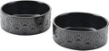 SPUNKYJUNKY Ceramic Dog Bowls 2 Pack, 7.3'' Dog Food Water Double Feeding Bowls Non-Slip for Medium to Large Sized Breed Microwave Dishwasher Safe - 42 OZ, 2pcs, Paw Black
