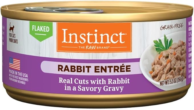 Instinct Flaked Entrée Wet Canned Cat Food - Rabbit, 5.5 oz. Cans (Pack of 12)