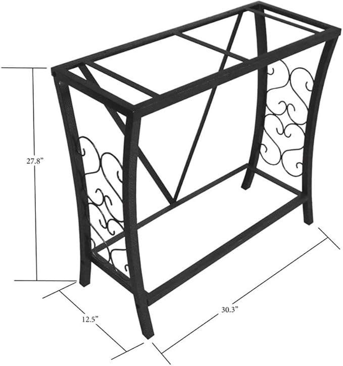 MAKLAINE Traditional Steel 29 Gallon Metal Aquarium Stand in Black