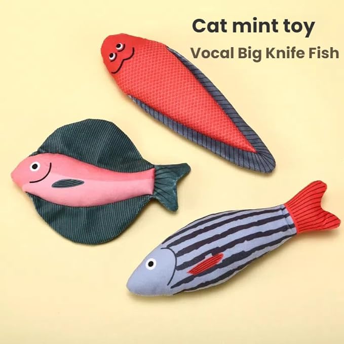 Catnip Toys 5 Pcs Set Crinkle Sound Catnip Fish, Soft and Durable, Stuffed with Natural Catnip Interactive Kitten Toy for Indoor Cat Exercise for Cats(Multi Colors)