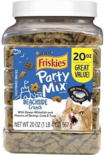Purina Party Mix Crunch Beachside Cat Treats (1.25 Pound (Pack of 1), Beachside Crunch)