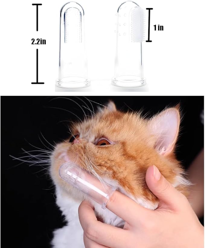 6Pack Dog Toothbrush，360º Dog Tooth Brushing Kit, Cat Toothbrush, Teeth Cleaning, Finger Brush