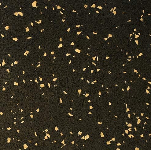 American Floor Mats - Extreme Rubber Gym Tiles - 1 Inch Thick Colorful Rubber Gym Mats - Superior Shock and Sound Absorbing Mats - 10% Gold - 2' x 2' Single Mat (Covers 4 Sq Ft)
