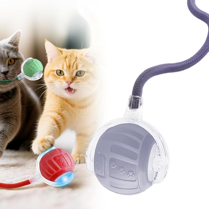 2026 New Interactive Pet Toy Ball, Smart Interactive Toy Ball for Cats & Dogs, Electric Rolling Pet Toy Ball, Rechargeable Interactive Cat Toys for Bored Indoor Cats Kittens to Keep Busy (Gray)