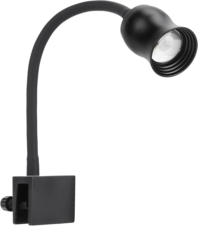 Aquarium Focus Light for Open Fish Tank Indoor LED Light Big Clip Lamp Adjustable Focus (White-Yellow with Timer)
