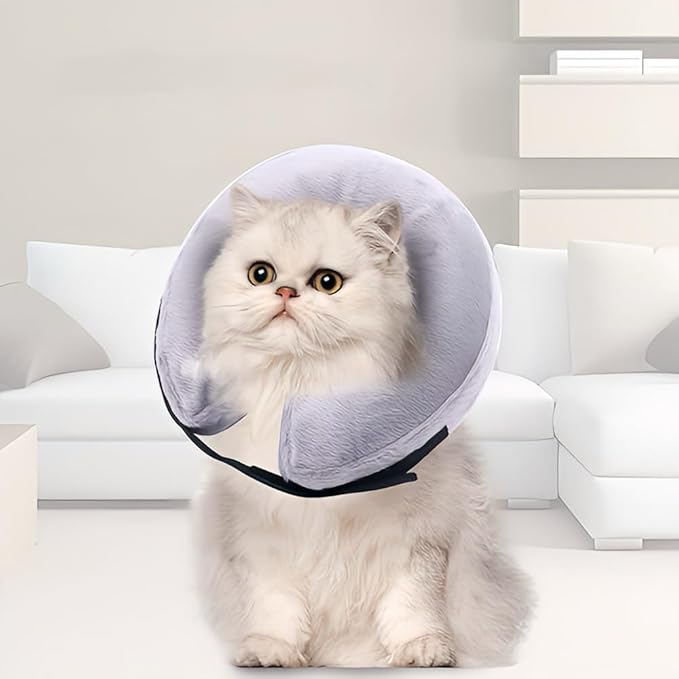 Soft Inflatable Dog Cat Cone Collar – Pet Recovery & Protective Dog Neck Collar for Small Dogs Cats to Prevent Scratching, Licking
