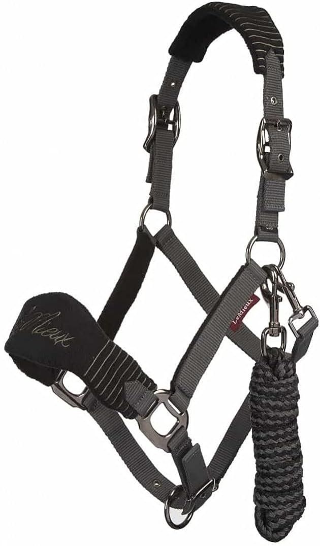 LeMieux Vogue Fleece Headcollar - Halter & Leadrope - Extra Padding, Adjustable at Curb and Poll Strap