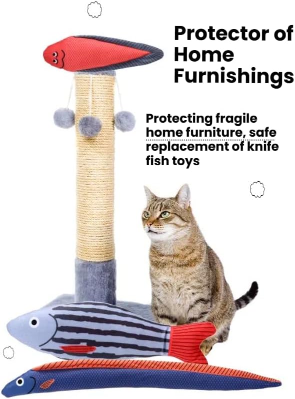 Catnip Toys 5 Pcs Set Crinkle Sound Catnip Fish, Soft and Durable, Stuffed with Natural Catnip Interactive Kitten Toy for Indoor Cat Exercise for Cats(Multi Colors)