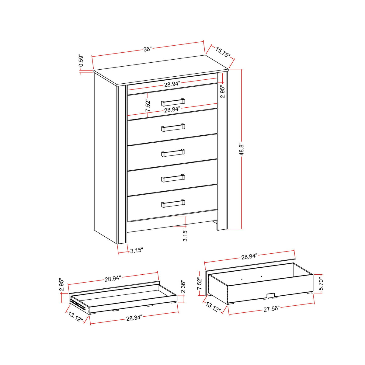 Lorenzo - 5 Piece Bedroom Set With Glittered Detailing