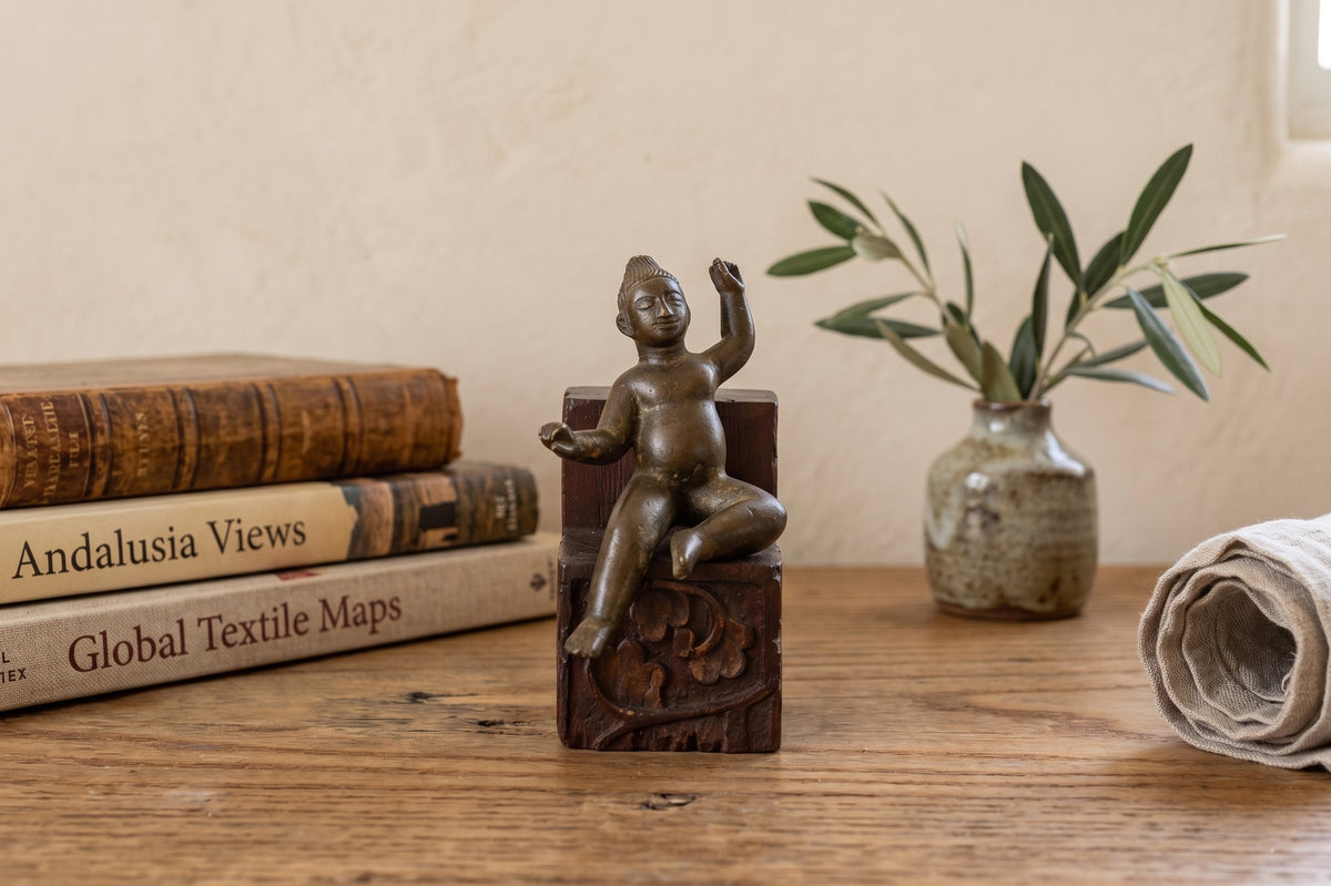 Antique Miniature Lost-Wax Bronze Balakrishna