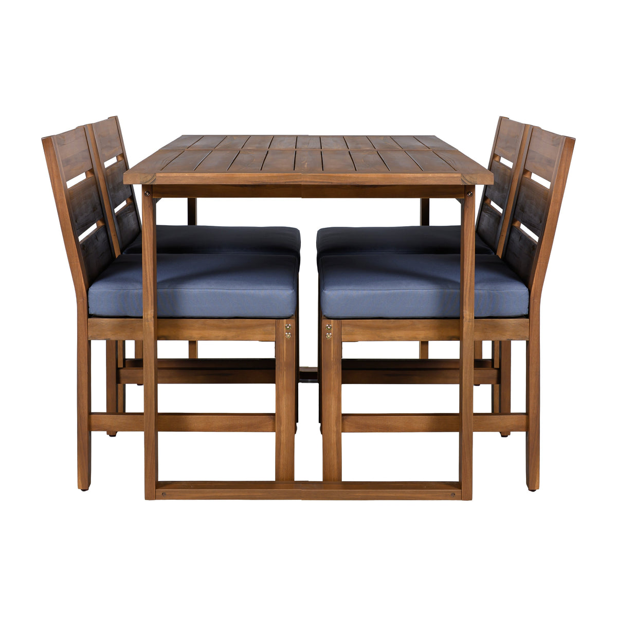 U_STYLE Farmhouse 5-Piece Outdoor Patio Dining Set with Adjustable Legs