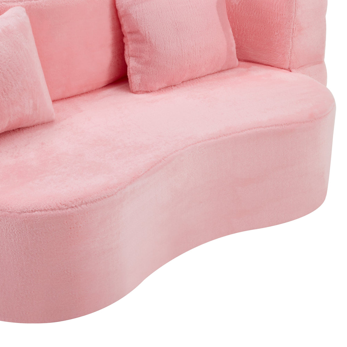 71-Inch Folding Sofa Bed in Pink Chenille with High-Density Foam