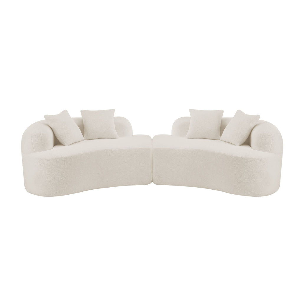 Curved 4 Seater Full Compression Sponge Sofa