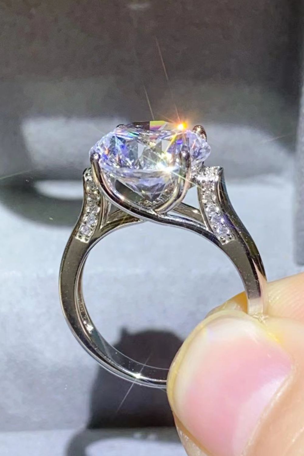 5 Carat Brilliant Round Cut Sparkala™ Platinum-Plated Ring