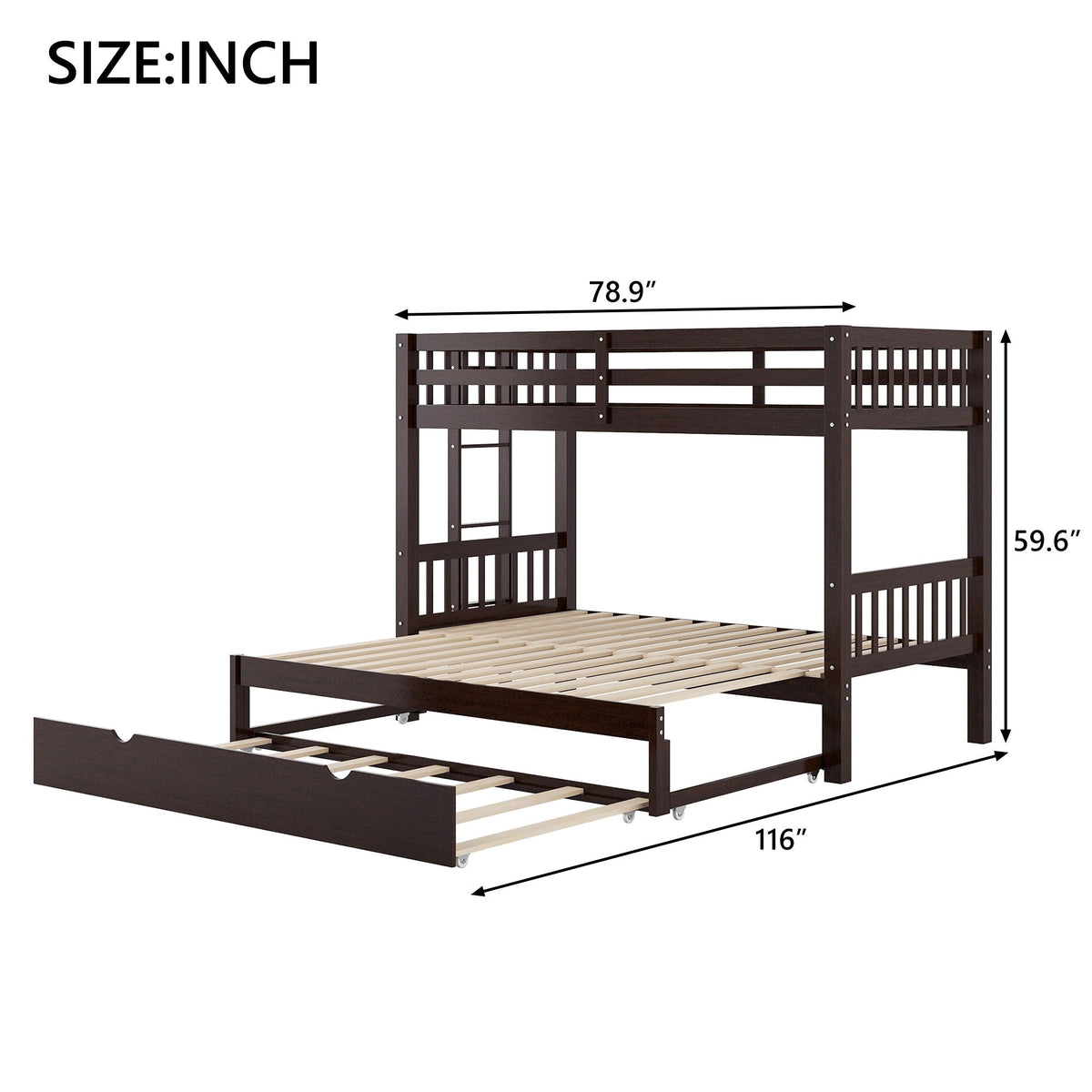 Smooth Mobility Bunk Bed With Trundle
