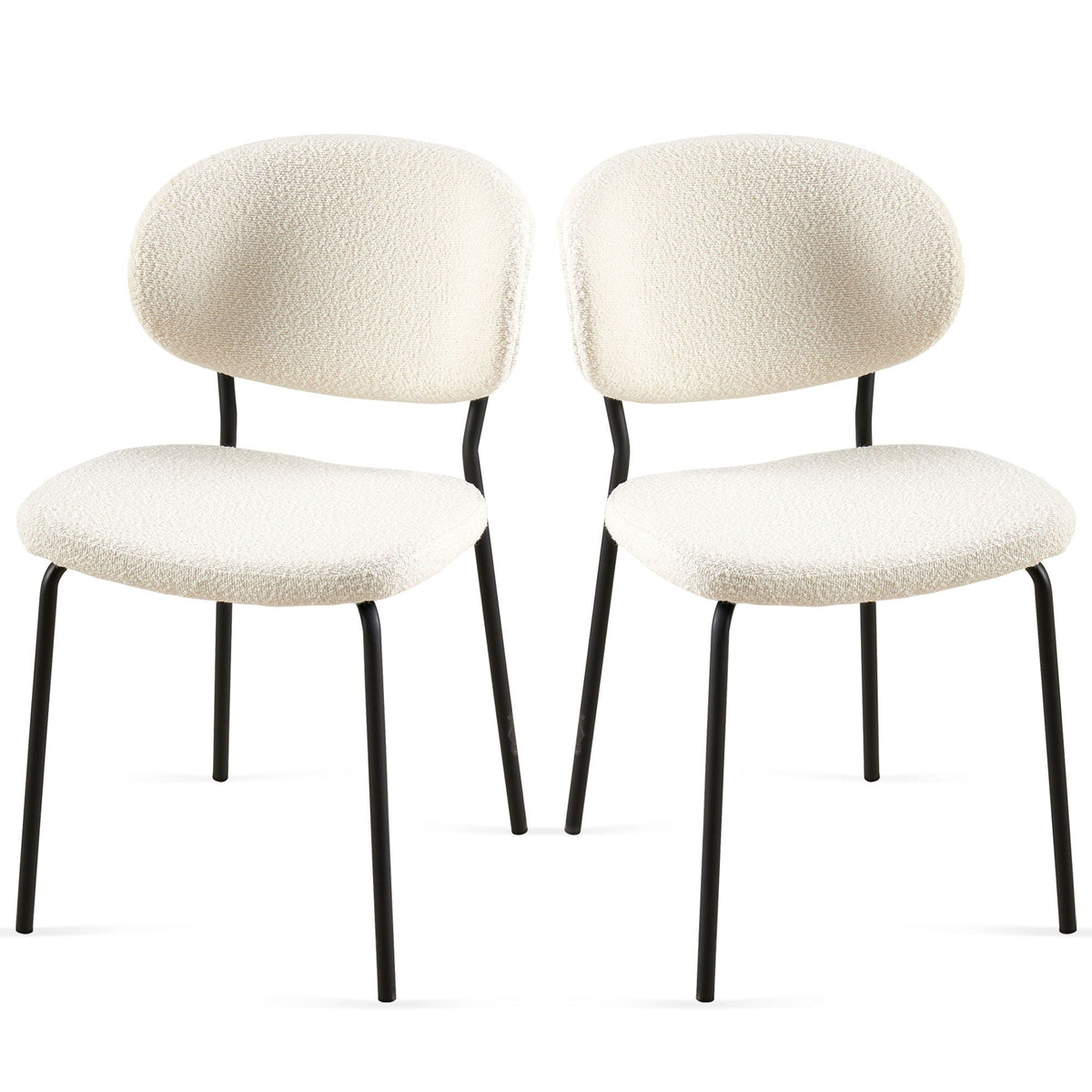Boucle Dining Chairs, Dining Chairs With Metal Legs For Dining Room, Kitchen, Living Room