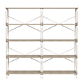 5 Tier Industrial Bookshelf, Tall Bookcase With Open Design, Vintage Storage Organizer